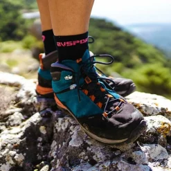 TREK EVO bleu/rose - Socquettes randonnée